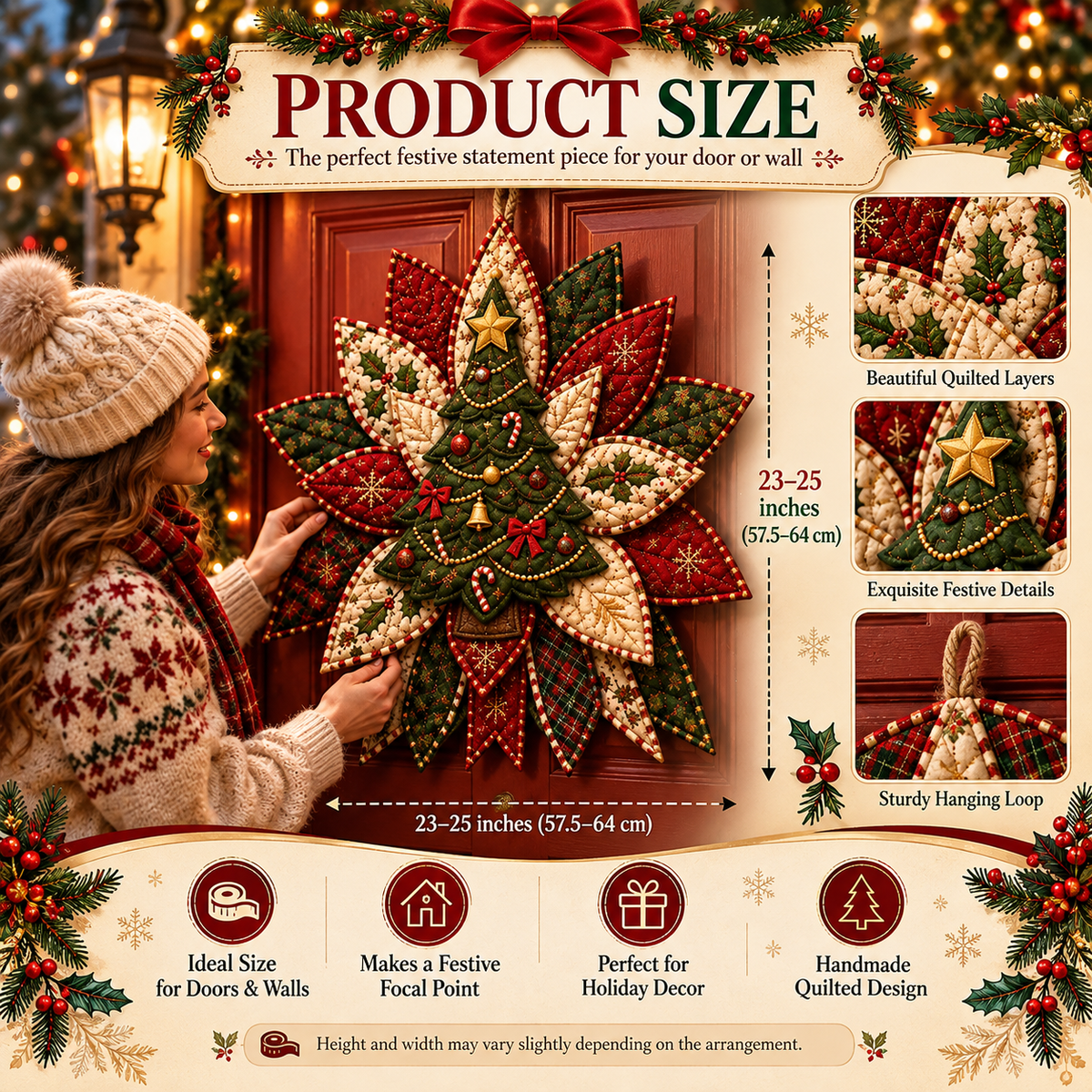 ๐ Holiday Celebration 100% OFF ๐ โ Festive Quilted Christmas Door Hanging DIY Sewing Kit