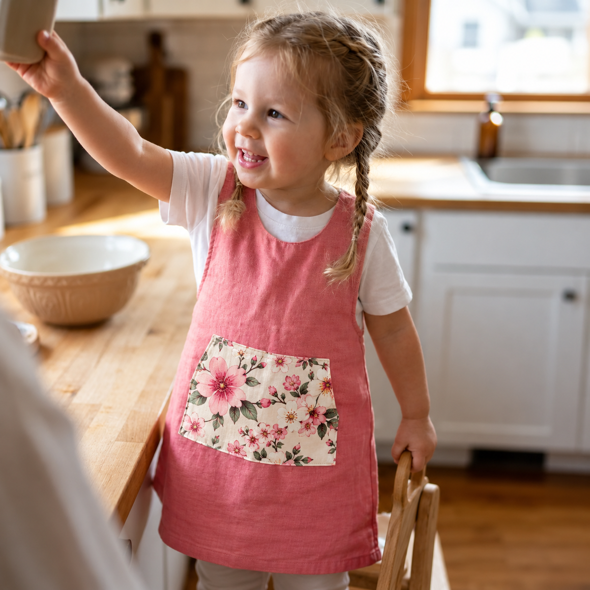 Cross Back Apron Sewing Pattern, Reversible Kids PDF Pattern, Sizes 1-10Y