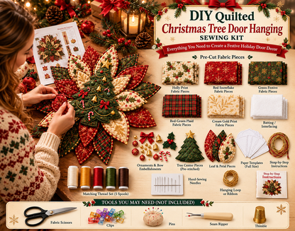 🎉 Holiday Celebration 100% OFF 🎄 – Festive Quilted Christmas Door Hanging DIY Sewing Kit