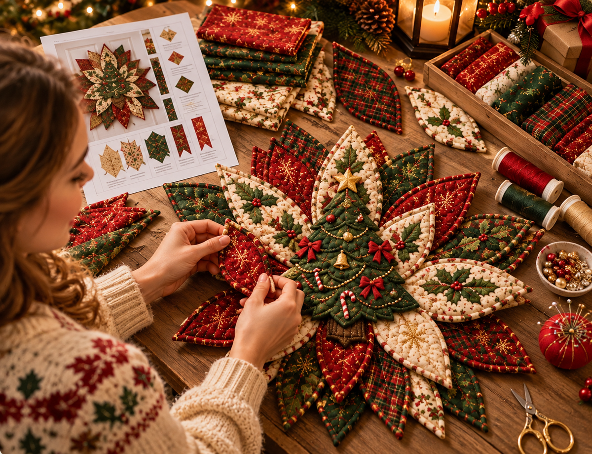 🎉 Holiday Celebration 100% OFF 🎄 – Festive Quilted Christmas Door Hanging DIY Sewing Kit