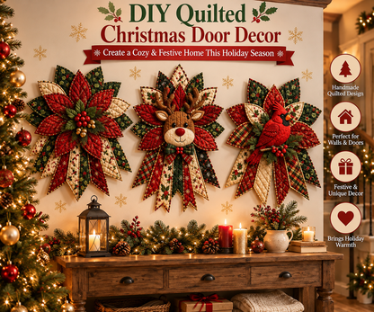 🎉 Holiday Celebration 100% OFF 🎄 – Festive Quilted Christmas Door Hanging DIY Sewing Kit