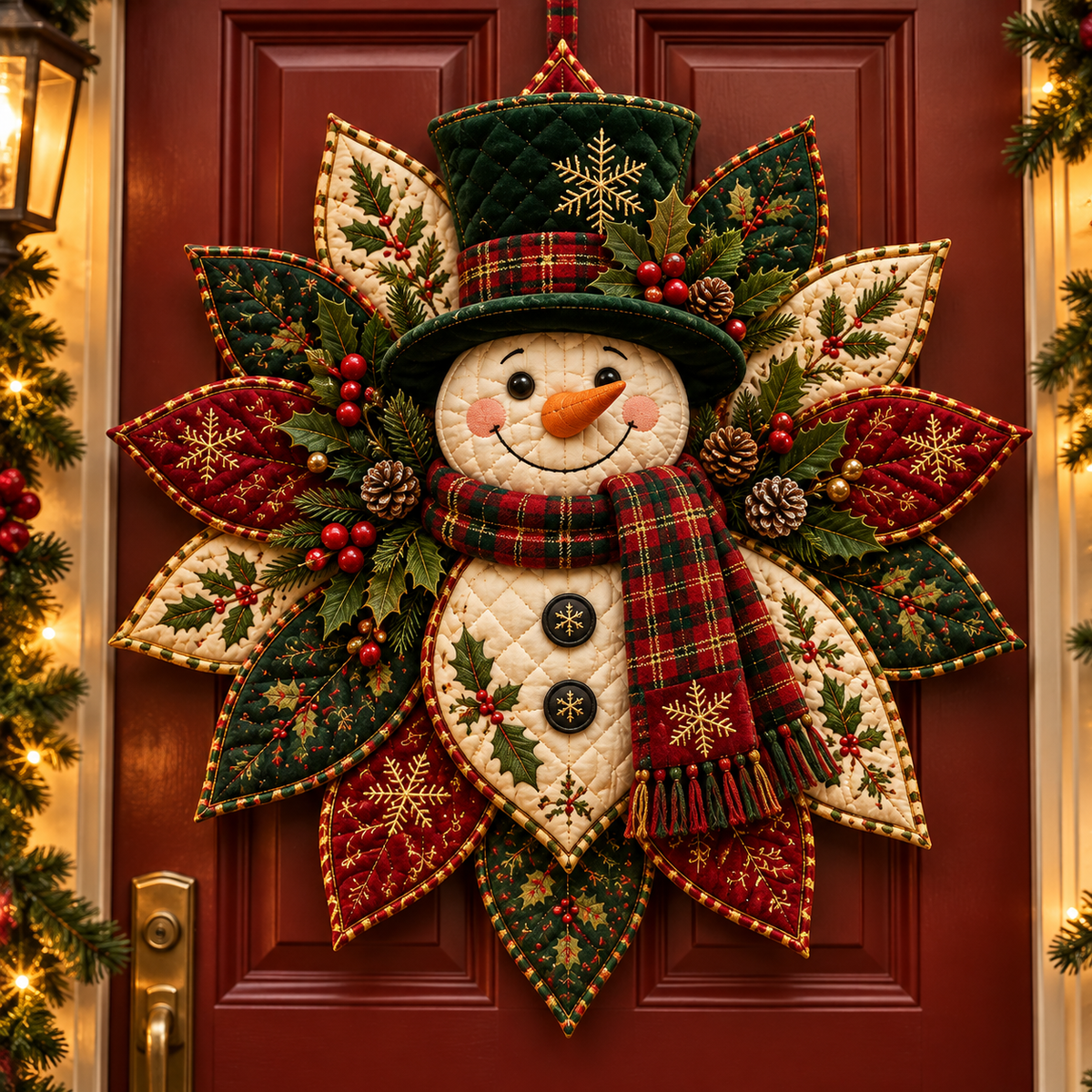 🎉 Holiday Celebration 100% OFF 🎄 – Festive Quilted Christmas Door Hanging DIY Sewing Kit