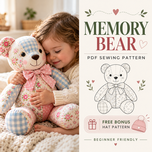 ..Memory Bear Pattern, DIY Keepsake Teddy Bear PDF Download