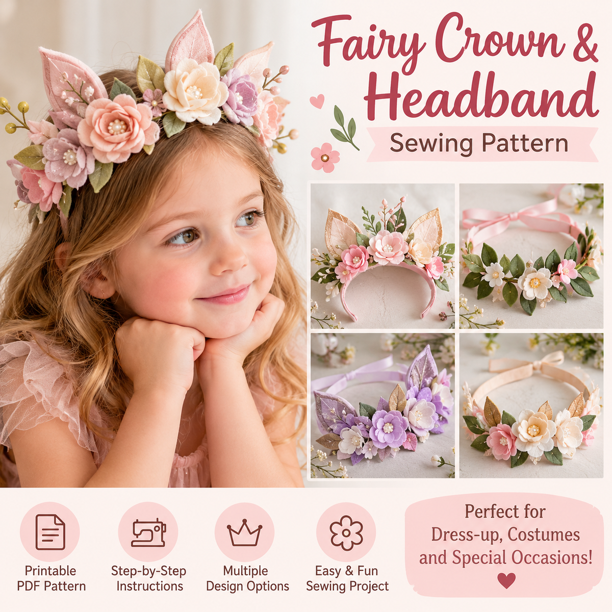 Fairy Crown & Headband Sewing Pattern