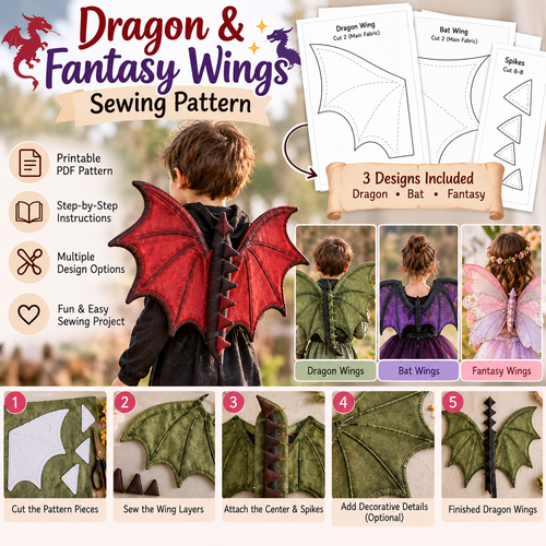 Dragon & Fantasy Wings Sewing Pattern